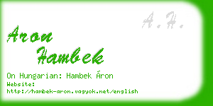 aron hambek business card